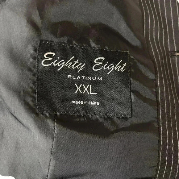 Eighty Eight Platinum Men's Pinstripe Vest XXL Black Business Formal​ - Picture 3 of 7
